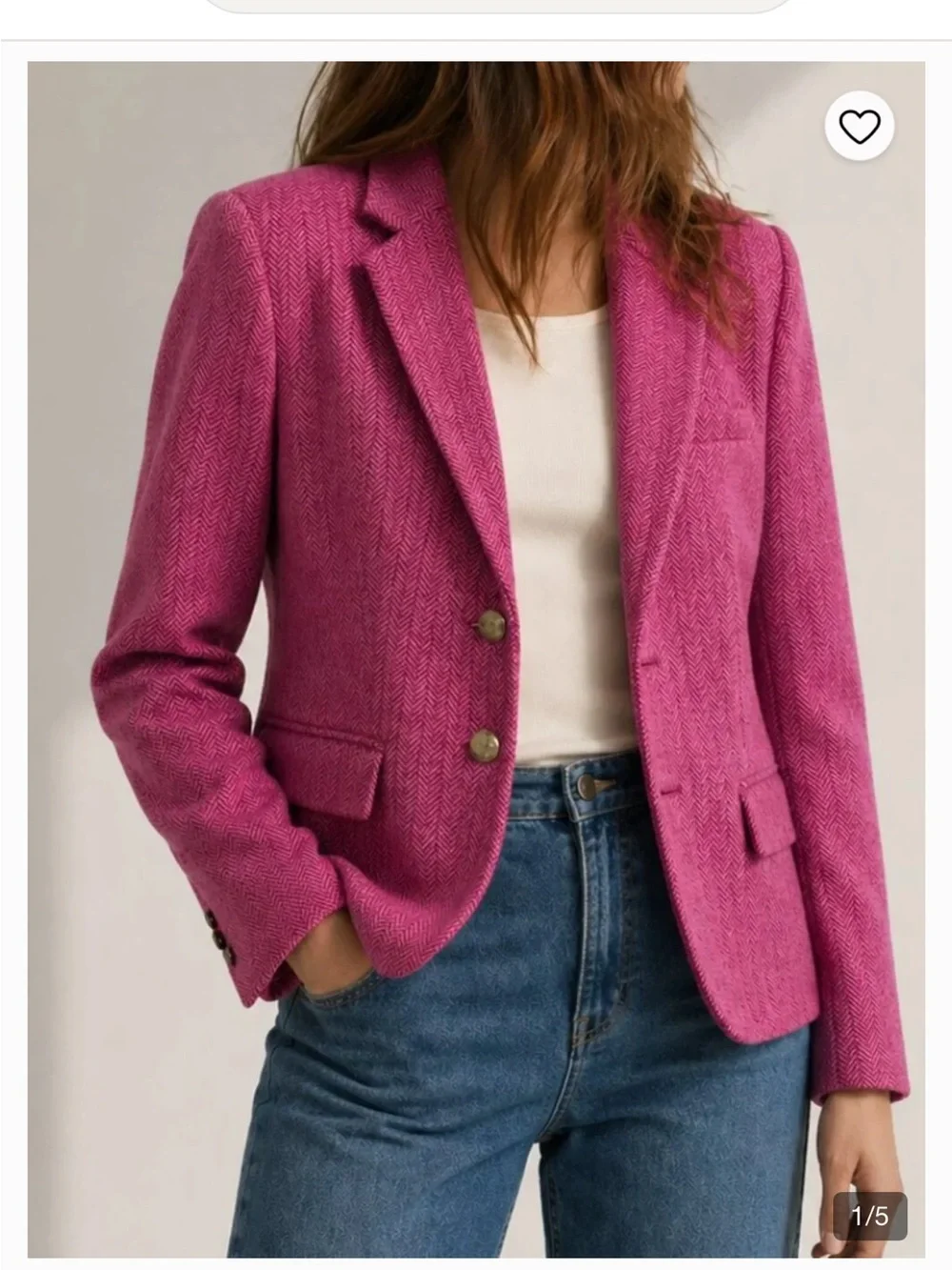 J.Crew Women's Shrunken Pink Wool Blazer size. 2. English Wool Collection